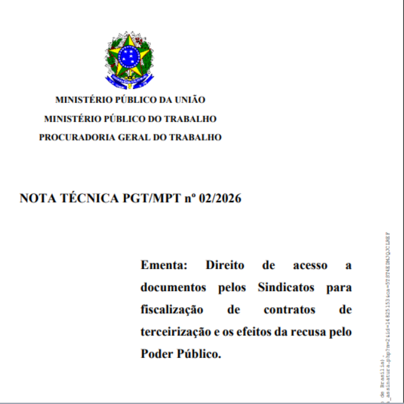 Nota técnica: sindicatos podem fiscalizar contratos de terceirização do poder público